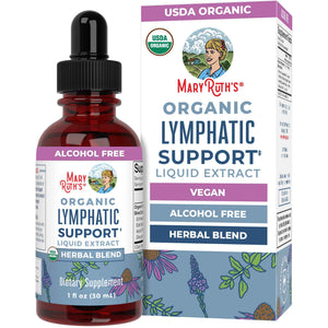 MARYRUTH'S Lymphatic Support Liquid Drops USDA Organic - Herbal Blend with Echinacea & Elderberry - Blue Vervain - Vegan - Alcohol-Free - Non-GMO - 30 Servings
