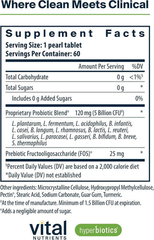 Hyperbiotics Vital Nutrients Family Probiotic Bundle - Pro-15 Prebiotics + Probiotics for Adults (60 Time Release Pearls) & Pro-Kids Chewable Probiotic Tablets (60 Count)