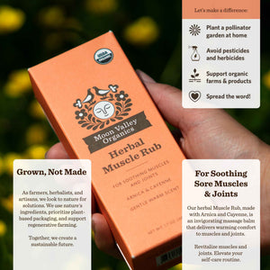 Moon Valley Organics Herbal Muscle Rub with Cayenne for Sore Joints, Aches and Pains, Soothes Pain Caused by Cold