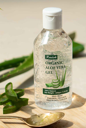 Raslok Aloe Vera Gel - 99% Pure Natural Aloe Gel For Moisturizing Face Skin & Hair Care,Durable Moisturizing Hydrating Soothing, Non-Sticky (7.7 OZ)