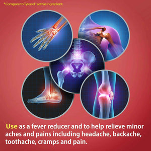 HealthA2Z Extra Strength Pain Relief - Acetaminophen 500mg - Contains No Aspirin - Fever Reducer - Pain Reliever (500 Count (Pack of 1))