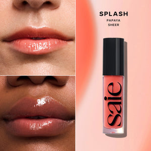 Saie Dewy Glow Duo - Dew Liquid Blush - (.40 oz, Hottie), Glossybounce Lip Gloss-Oil Hybrid (.17 oz, Splash) - Hydrating, Vegan Makeup for Radiant Cheeks & Lips SaieBuy Supplements Australia