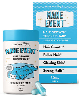 Legendairy Milk Hair Growth Vitamins for Women - Biotin for Hair Growth with Collagen & Lustriva, Hair Loss Products & Supplements for Thinning, Thicker, Fuller, Stronger Skin & Nails, Mane Event™ Legendairy MilkBuy Supplements Australia