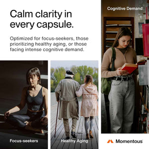 Momentous Magtein Magnesium L-Threonate - Brain & Rest Support Supplement - Boosts Cognitive Function & Sleep Quality - NSF Certified for Sport -145 mg - 30 Servings