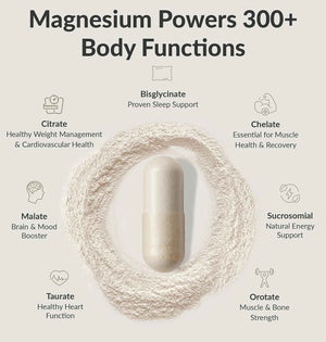 BiOptimizers Magnesium Breakthrough 4.0, (60 Capsules) & Mushroom Breakthrough Powder (Salted Caramel, 15 Servings) - Natural Sleep and Brain Superfood & Supplement Bundle