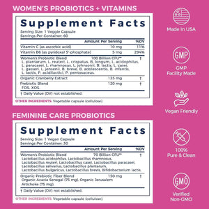NewRhythm VagFlora Carefree Bundle, Women's Probiotics 100 Billion CFU & Women's Probiotics 70 Billion CFU, PH Balance, Vaginal, Urinary & Digestive Health, Non-GMO