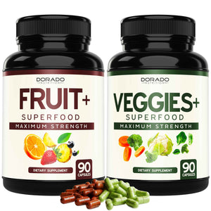 Fruit and Veggies Supplement (180 Capsules) Superfood Fruits and Vegetables Supplements for Adults - Premium Super Food for Energy and Immune Support - Veggies Capsules - Non-GMO & Vegan - USA Made