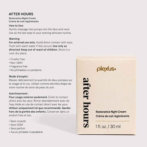 Plexus After Hours Restorative Night Cream - 1 Fl. Oz./30 ml - Nourishing, Supports Skin Hydration & Elasticity - Moisture Barrier Protection, & Smooths Fine Lines