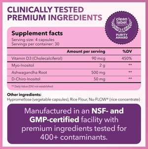 Intimate Rose Myo-Inositol & D-Chiro Inositol Supplement for Women - Hormone Balance & Ovarian Support for Women