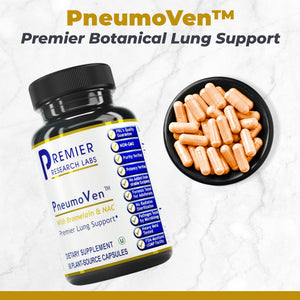 Premier Research Labs PneumoVen - Lung Support Supplement w/Bromelain & NAC, Lung Health Support Vitamins, Lung Cleanse - 60 Capsules Premier Research LabsBuy Supplements Australia
