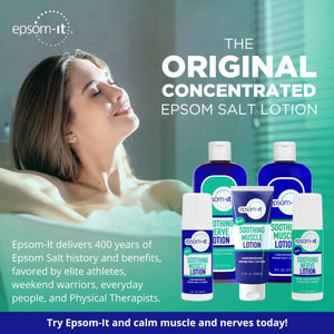 EPSOM-IT Soothing Muscle Lotion - Roll On Epsom Salt Lotion with Arnica for Muscle Stiffness, Leg, Knees and Feet Discomfort, Topical Magnesium Cream, 3oz, 2-Pack