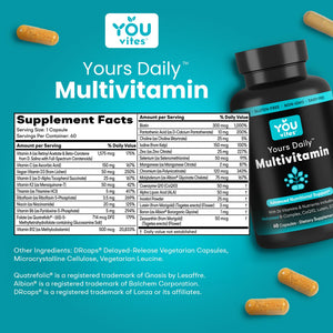 You Vites - Methylated Multivitamin for Men and Women, Methyl Multi Without Iron - 60 Capsules, MTHFR Supplement with Methyl B12, Methylfolate (5-MTHF), CoQ10 for Energy, Heart and Mood Support You Vitesย buy supplements Au