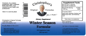 Christopher's Original Formulas Winter Season Formula, 100 Vegetarian Capsules Christopher's Original FormulasBuy Supplements Australia