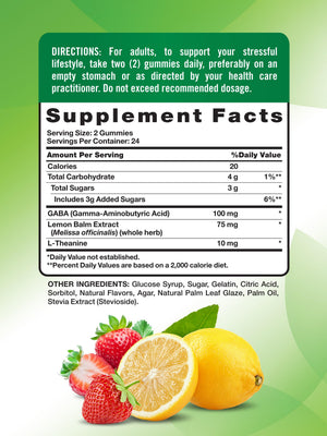 Nature's Truth Stress Relief Gummies for Adults | with Gaba, L Theanine, and Lemon Balm | Lemon Strawberry Flavor | Non-GMO & Gluten Free Supplement Nature's TruthBuy Supplements Australia