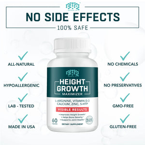 BIOTEQUELAB Height Growth Maximizer, Calcium, Vitamin D3 and Zinc Blend Pills, Bone Growth Supplement for Kids and Teens, Bone Strength, Density Support, GMO-Free, Gluten-Free, Made in USA, 60 Caps BTQ BIOTEQUE LABBuy Supplements Australia