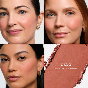 Saie Cheek Flush Duo - Dew Liquid Blush (.40 oz, Spicy), SuperSuede Baked Powder Blush (.01 oz, Ciao) - Layerable, Skin-Nourishing Blushes for a Seamless Radiant Finish