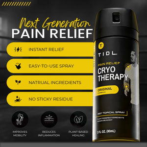 TIDL Pain Relief Spray Bundle – Morning, Cryotherapy & Evening Therapy – 3 x 3oz Sprays for Muscle, Joint, Neck, Back & Knee Pain Relief – Plant-Based Menthol Day & Night Care TIDLBuy Supplements Australia