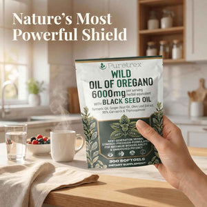 Wild Oil of Oregano with Black Seed Oil 300 Softgels, Oregano Oil Supplement with Turmeric, Ginger, Olive Leaf, MCT Oil & Black Pepper Extract, Vegan Non GMO, Made in UK