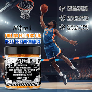 MYRELI Hydrolyzed Collagen Type II 500mg, MSM 700mg, Boswellia 200mg, Vitamin C 400mg, Rhodiola 100mg, Hyaluronic Acid 100mg, Joint Mobility, Flexibility, Basketball Athletes, Vegan, Non GMO, 60 Gummy MYRELIBuy Supplements Australia