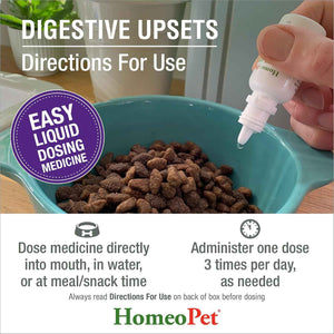 HomeoPet Digestive Upsets, Supplement for Dogs and Cats, 15 Milliliters - Natural digestive support for cats, dogs, and other pets, safe homeopathic formula, liquid drops suitable for daily use