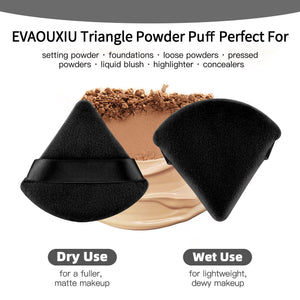2 Pcs EVAOUXIU Triangle Powder Puff for Face Powder, Soft Plush Setting Makeup Puff, Velour Cosmetic Foundation Blender Sponge Beauty Makeup Tools (Black) EVAOUXIUBuy Supplements Australia