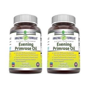 Amazing Formulas Evening Primrose Oil 1300mg, 10% GLA, Softgels Supplement - Hexane Free Cold Pressed Oil - Non-GMO - Gluten Free (250 Count)
