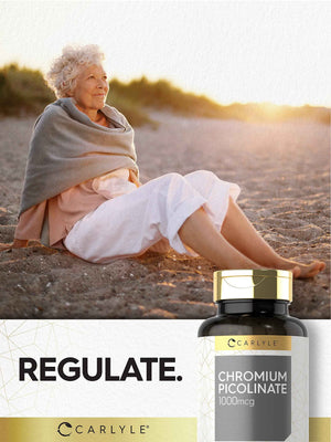 Carlyle Ultra Chromium Picolinate 1000mcg - 360 Tablets - Vegetarian, Non-GMO, Gluten Free