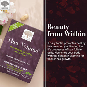 NEW NORDIC Hair Volume Tablets, 3000 mcg Biotin & Biopectin Apple Extract, Hair Vitamins to Support Natural Hair Growth, 90 Count (Pack of 1) NEW NORDICBuy Supplements Australia