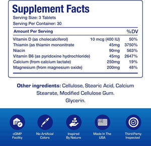 Advanced Calcium Magnesium Supplement - Clinically Formulated Magnesium Calcium with Vitamin D3 B1 B3 & B6 for Muscle Nerve Heart and Bone Health Support - Vegetarian Gluten Free Non-GMO (1 Month) M