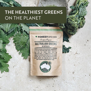 Certified Organic Australian Greens Whole Food Blend | 7 Incredible Whole Foods | No fillers or additives Forest Super Foods buy supplements Au