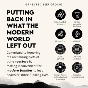Ancestral Supplements Grass Fed Beef Organ Supplement, Supports Whole Body Wellness with Proprietary Blend of Liver, Heart, Kidney, Pancreas, Spleen, Freeze-Dried Beef, Non-GMO, 180 Capsules Ancestral SupplementsBuy Supplements Australia