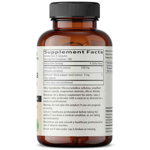 Futurebiotics Ashwagandha Extra Strength Stress & Mood Support 100 Capsules - Vegetarian, Non-GMO, Gluten-FREE, Soy-FREE, BioPerine for High Absorption