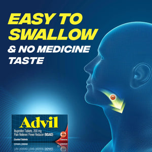 Advil Pain Reliever and Fever Reducer, Pain Relief Medicine with Ibuprofen 200mg for Headache, Backache, Menstrual Pain and Joint Pain Relief - 10 Coated Tablets AdvilBuy Supplements Australia