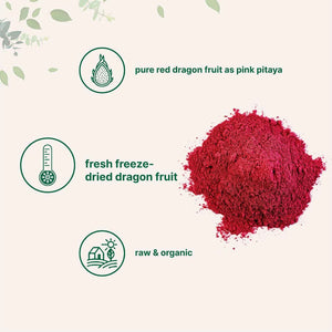 Micro Ingredients Organic Dragon Fruit Powder, 10oz - Natural Fruit Flavor - Freeze-Dried Pink Pitaya Source - No Sugar & Additives - Great for Drinks, Smoothie, & Beverages - Non-GMO & Vegan Friendly