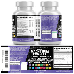 Clean Nutraceuticals Magnesium Complex with Magnesium Glycinate Citrate Malate Oxide Taurate Aspartate Orotate & Mag Chloride, Zinc Copper Manganese (90 Count (Pack of 2)) Clean Nutraceuticals buy supplements Au