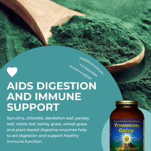 HEALTHFORCE SUPERFOODS Vitamineral Green - Mineral Supplement for Immune & Thyroid Support - Green Powder Supplement with Ingredients from The Land - Gluten-Free & Vegan - 500 Grams