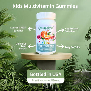 Go Healthy Kids Multivitamin Gummies, Immune Support, Kids Vitamin Gummies, Kosher Kid Vitamin, Halal Go Healthy Natural