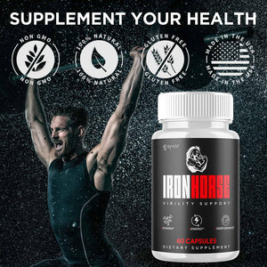 Iron Horse Supplement Pills, Official Iron Horse Pills for Men with All Natural Ingredients, Advanced IronHorse Capsules Designed to Support Health and Wellness with Premium Vitamins (60 Capsules)