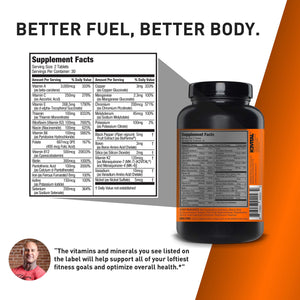 JYM Supplement Science PRO JYM 45 Servings - Tahitian Vanilla Bean & tamin & Mineral Support, Vitamin A, C, B6, B12, E, K, Boron, Biotin, Potassium 60 Tablets JYM Supplement Science buy supplements Au