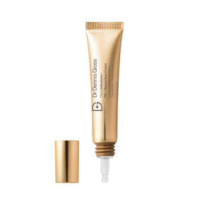 A 0.5 oz pump bottle of Dr Dennis Gross DermInfusions Fill + Repair Eye Cream, a high-performance 360Β° treatment for eye rejuvenation.