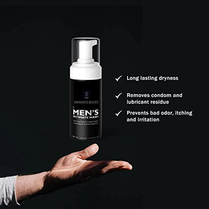 Impressive Beauty Intimate Wash for Men Natural Organic with Tea Tree Oil | pH Balanced Foam Cleansing