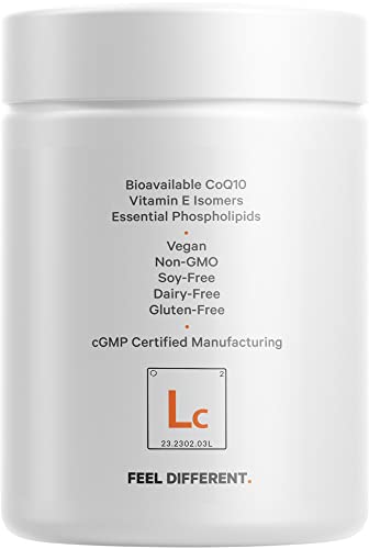 Codeage Liposomal CoQ10 Supplement - Vitamin E Isomers Tocopherols - 125mg Coenzy