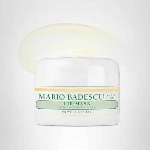 Mario Badescu Lip Mask with Coconut and Mango for All Skin Types, Overnight Lip Treatment Enriched With Skin Softening Coconut Oil, Sunflower Seed Oil and Hydrating Shea Butter, 0.5 Ounces