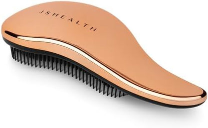 JSHealth Signature Rose Gold Hair Brush - Detangle + Smooth for Women - Gentle on Hair, Supports Scalp Health and Hair Follicles