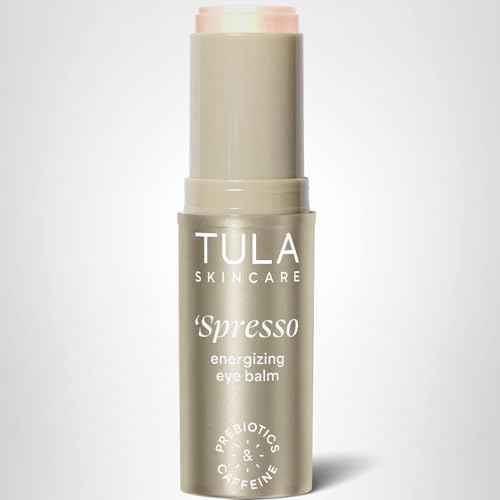 TULA Skin Care ‘Spresso Energizing Eye Balm, Gold Glow - Energizing & Hydrating Caffeine Under Eye Treatment for Dark Circles, Portable and Perfect to Use On-the-go, 0.35 oz.