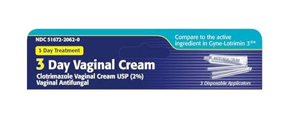 Clotrimazole 3 -Day Vaginal Cream - 0.74 Oz (Pack of 2)