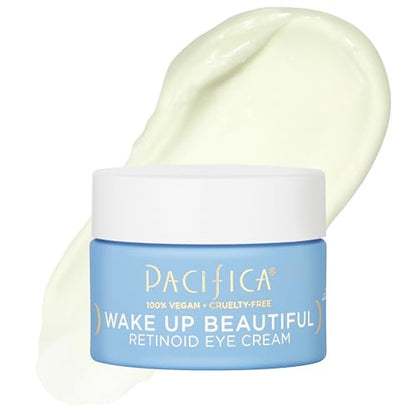 Pacifica Wake Up Beautiful Retinoid Eye Cream - Anti-Aging Night Treatment with Melatonin & Mushrooms for Dark Circles (0.5 fl. oz)