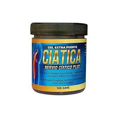 Set con Suplemento Ciatico Tratamiento Nervio Plus 60 Capsulas + Gel Extra Fuerte Ciatica 250 grs. Natural de Mexico/Entumecimiento, Hormigueo, Ardor, Dolor Nervioso, Alfileres o Agujas. (2)