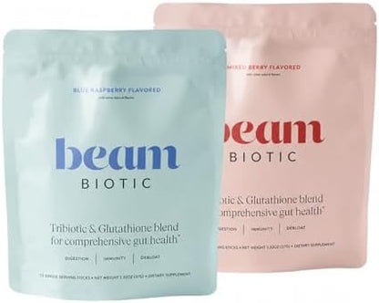 BEAM Biotic Bundle, Probiotics for Women - Gut Health & Digestive Health Powder with Pre, Pro & Postbiotics + Glutathione, Daily Probiotic Drink for Bloating Relief & Gut Balance