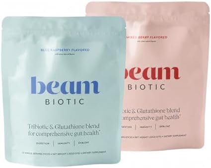 BEAM Biotic Bundle, Probiotics for Women - Gut Health & Digestive Health Powder with Pre, Pro & Postbiotics + Glutathione, Daily Probiotic Drink for Bloating Relief & Gut Balance